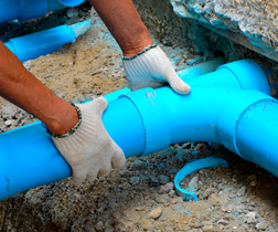 sewer pipe install